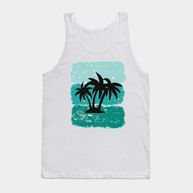 Sunset Green Tank Top by shipwrecked2020